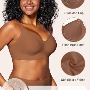 HORISUN Wireless Bras for Women Soft Comfortable No Underwire T Shirt Bra Seamless Full Coverage Bras with Support