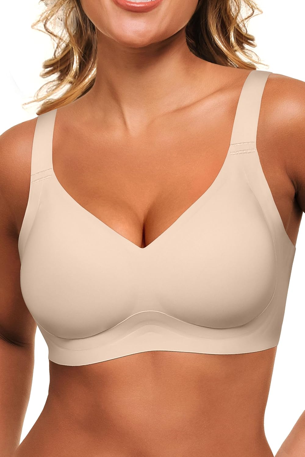 HORISUN Wireless Bras for Women Soft Comfortable No Underwire T Shirt Bra Seamless Full Coverage Bras with Support