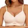 HORISUN Womens Bras for Women Wireless Comfort Full Coverage Mesh Breathable Padded No Underwire Support T Shirt Bra