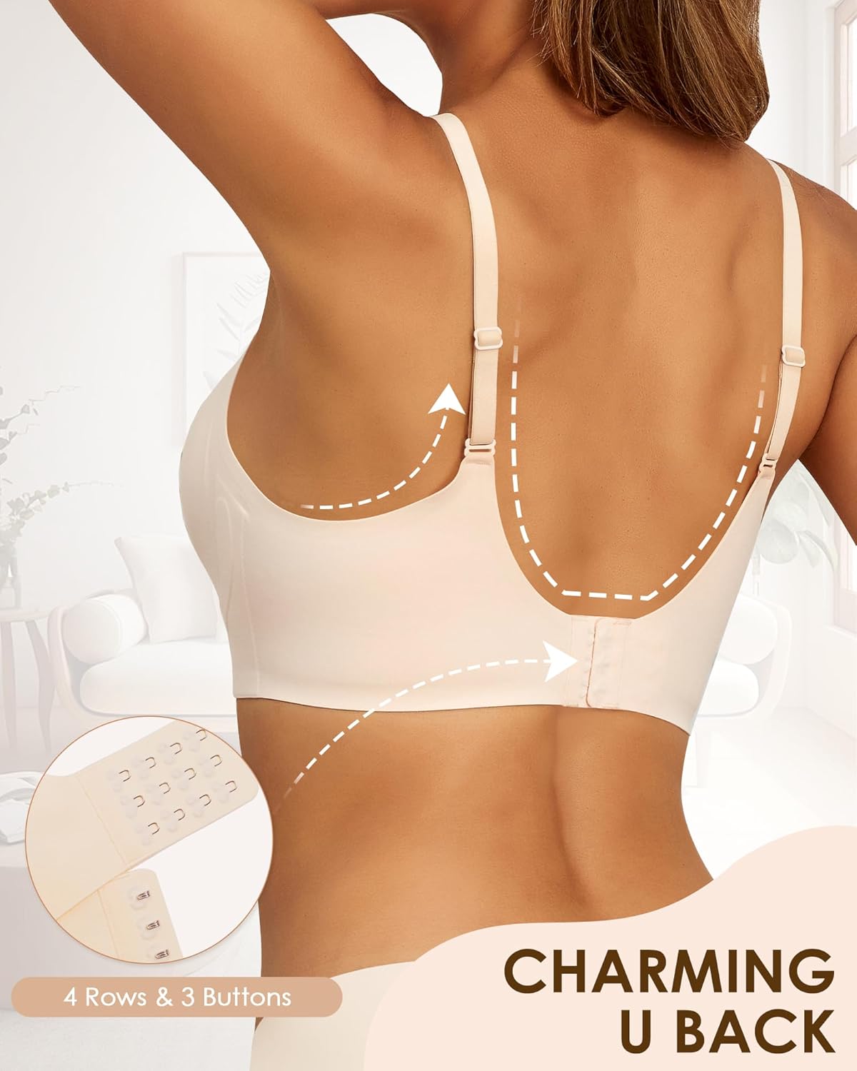 HORISUN Womens Bras for Women Wireless Comfort Full Coverage Mesh Breathable Padded No Underwire Support T Shirt Bra