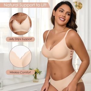 HORISUN Womens Bras for Women Wireless Comfort Full Coverage Mesh Breathable Padded No Underwire Support T Shirt Bra
