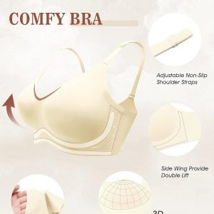 HORISUN Womens Wireless Seamless Pullover Bra with Soft Support Vest No Underwire Criss Cross Back T Shirt Bra