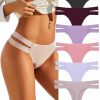 Knowyou 6 Pack Seamless Thongs for Women Sexy No Show Breathable Underwear Stretch Straps T-Back Tangas Panties for Ladies…