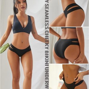 Knowyou Seamless Underwear for Women Sexy Bikini Panties Cheeky High Cut Hipster Stretch Cute Panty for Ladies