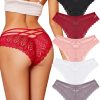 Knowyou Sexy Underwear for Women Lace Cheeky Panties V-waist Womens Underwear Soft Cute Low Rise Bikini Hipster for Ladies