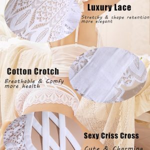 Knowyou Sexy Underwear for Women Lace Cheeky Panties V-waist Womens Underwear Soft Cute Low Rise Bikini Hipster for Ladies