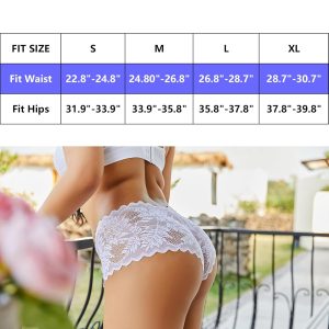 Knowyou Women's Underwear Sexy V-Waist Shorts Underwear for Women Lace High Waist Cheeky Panties 5/10 Pack