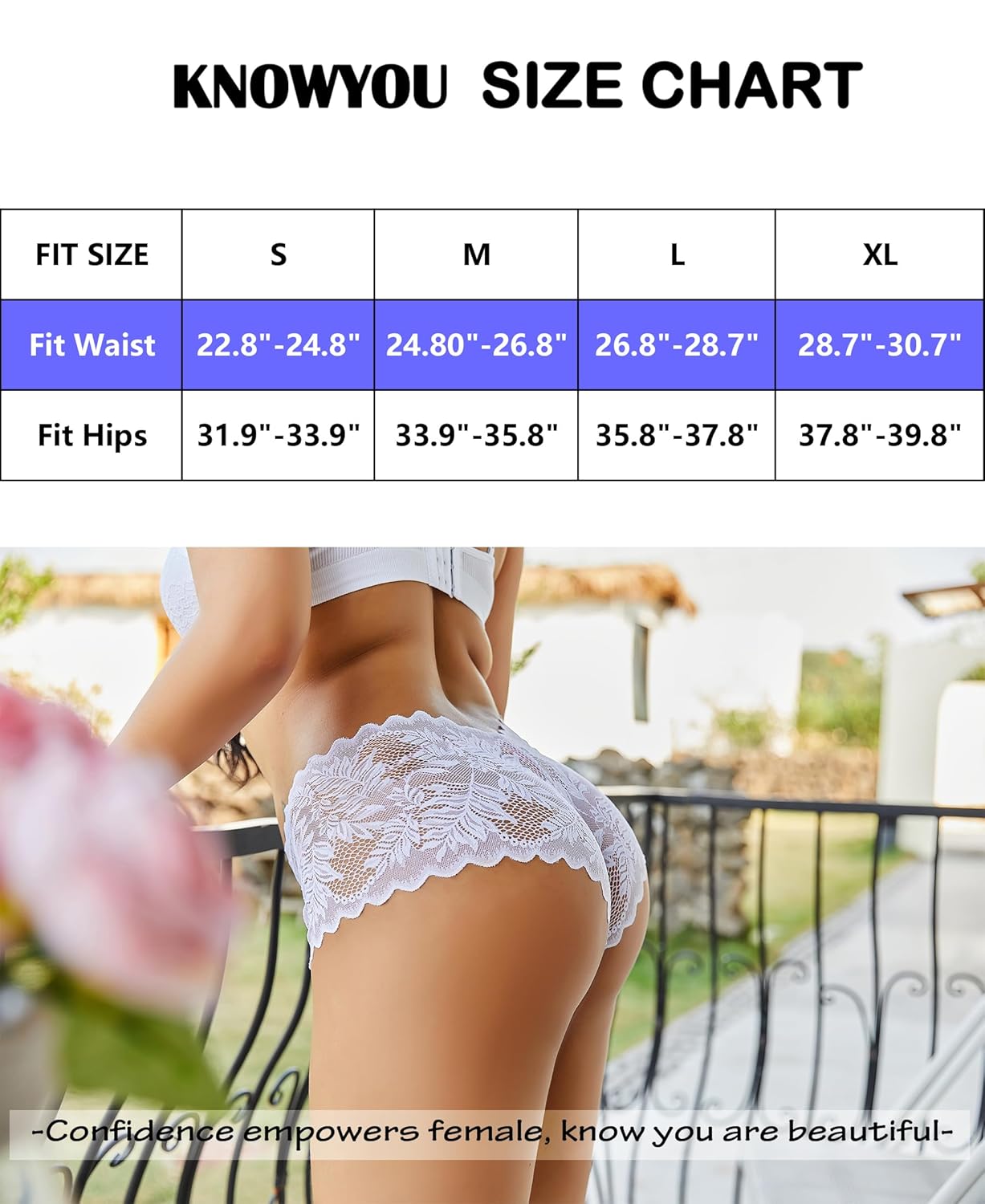 Knowyou Women's Underwear Sexy V-Waist Shorts Underwear for Women Lace High Waist Cheeky Panties 5/10 Pack