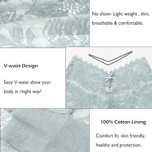 Knowyou Women's Underwear Sexy V-Waist Shorts Underwear for Women Lace High Waist Cheeky Panties 5/10 Pack