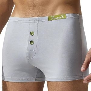 Mens Boxers – Comfortable Cotton Underwear for Men Sports Homewear Underpants Button Fly Mens Boxershorts