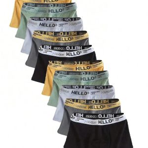 Men's Breathable Boxer Briefs 10-Pack - Airflow Anti-Friction, Moisture Wicking Quick-Dry Underwear Multipack