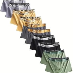 Men's Breathable Boxer Briefs 10-Pack - Airflow Anti-Friction, Moisture Wicking Quick-Dry Underwear Multipack