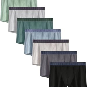 Men's Cotton Boxer Briefs, Ribbed Comfort Fit, 7-Pack, Solid Color Underwear
