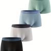 Men's Ribbed Cotton Boxer Briefs, 4-Pack, Assorted Colors - Comfortable Male Underwear
