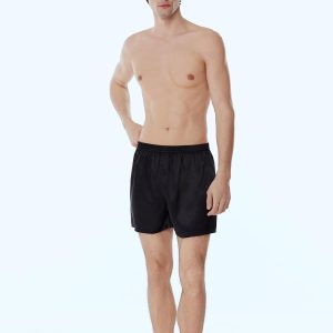 Men's Satin Boxers Pack Silky Boxer Shorts for Men, Silk Feeling Men's Underwear with Button Fly Pajamas Sleep Shorts