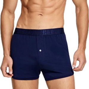 Mens Underwear Boxers to Men Cotton Sleepwear Boxershot with Button Fly