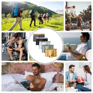 Men's Underwear Soft Breathable Comfort Flex Waistband Boxer Briefs Moisture Wicking Quick-Dry Underpants,5-Pack