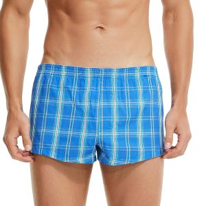 Men's Woven Boxers Underwear Moisture Wicking Boxer Briefs with Relaxed Fit, Comfortable Cotton Shorts