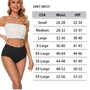 Molasus Heavy Flow Period Underwear for Women Overnight Incontinence Protective Leakproof Menstrual Briefs Ladies High Absorbency Cotton Panties 2 Pack,Medium,Black