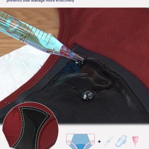 Molasus Heavy Flow Period Underwear for Women Overnight Incontinence Protective Leakproof Menstrual Briefs Ladies High Absorbency Cotton Panties 2 Pack,Medium,Black