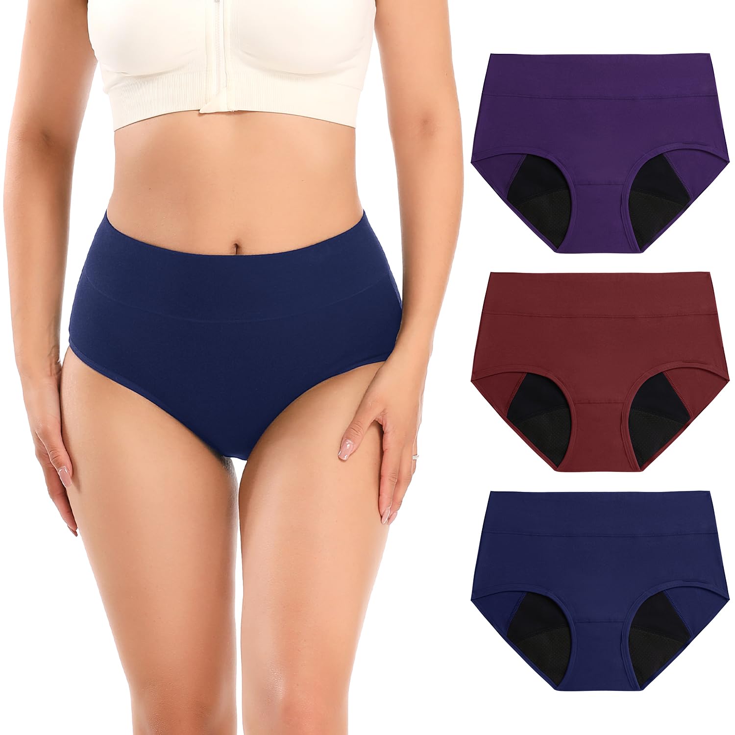 Molasus Incontinence Underwear for Women Absorbency Period Leakproof Panties