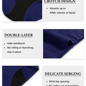 Molasus Incontinence Underwear for Women Absorbency Period Leakproof Panties