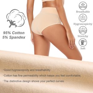 Molasus Women's Cotton Underwear High Waisted Full Coverage Ladies Panties (Regular & Plus Size)