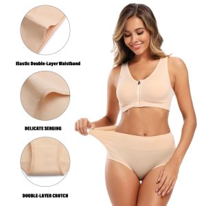 Molasus Women's Cotton Underwear High Waisted Full Coverage Ladies Panties (Regular & Plus Size)