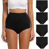 Molasus Womens Cotton Underwear Super High Waisted Briefs Full Coverage Panties(S-5XL)