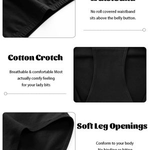 Molasus Womens Cotton Underwear Super High Waisted Briefs Full Coverage Panties(S-5XL)