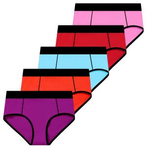 Molasus Women's Soft Cotton Briefs Ladies Mid-High Waisted Full Coverage Panties (Regular & Plus Size)