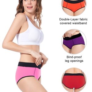 Molasus Women's Soft Cotton Briefs Ladies Mid-High Waisted Full Coverage Panties (Regular & Plus Size)