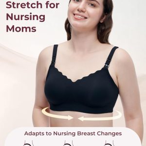 Momcozy 4-in-1 Hands-Free Pumping Bra with Cooling Fabric & Jelly-Strip Support, Nursing & Breast Pump Bra for All-Day Wear