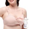 Momcozy 4-in-1 Pumping Bra Hands Free for All-Day Wear, Breast Pump Bra with Cooling Fabric Jelly Strip Support Nursing Bra