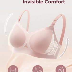 Momcozy 4-in-1 Pumping Bra Hands Free for All-Day Wear, Breast Pump Bra with Cooling Fabric Jelly Strip Support Nursing Bra