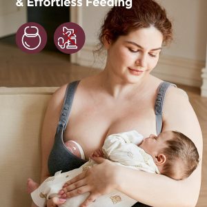 Momcozy Busty Nursing Bras, U.S.Cotton Wirefree Fixed Padded Maternity Bra, Full Coverage Adjustable Fit