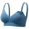 Momcozy CoolFit Nursing Bras for Breastfeeding, Fixed Padding Ultra Stretch Seamless Jelly Strip Maternity Bra, Wireless Nordic Blue