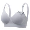 Momcozy CoolFit Nursing Bras for Breastfeeding, Fixed Padding Ultra Stretch Seamless Jelly Strip Maternity Bra, Wireless Gray