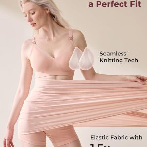 Momcozy CoolFit Nursing Bras for Breastfeeding, Fixed Padding Ultra Stretch Seamless Jelly Strip Maternity Bra, Wireless