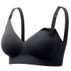 Momcozy CoolFit Nursing Bras for Breastfeeding, Fixed Padding Ultra Stretch Seamless Jelly Strip Maternity Bra, Wireless Black