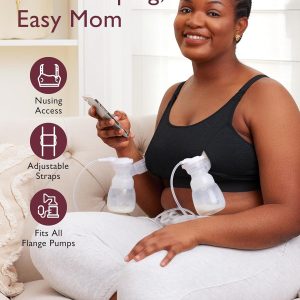 Momcozy Hands Free Pumping Bra, Adjustable Breast-Pumps Holding and Nursing Bra, Pumping & Nursing Bra in One