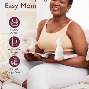Momcozy Hands Free Pumping Bra, Adjustable Breast-Pumps Holding and Nursing Bra, Pumping & Nursing Bra in One