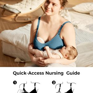 Momcozy Hands-Free Pumping Bra, Wireless & Seamless HF010 Breast Pump Bra, Breathable Tencel™ Fabric & Fully Fixed Cups
