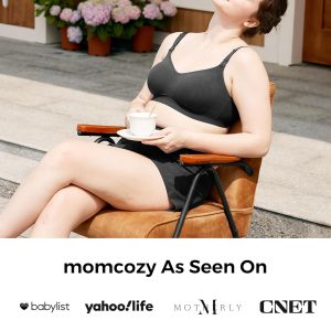 Momcozy Hands-Free Pumping Bra, Wireless & Seamless HF010 Breast Pump Bra, Breathable Tencel™ Fabric & Fully Fixed Cups