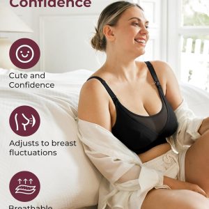 Momcozy Mesh Support Pumping Bra Hands Free Suitable for 36C-44G, Comfortable Plus Size Pumping and Nursing Bra in One