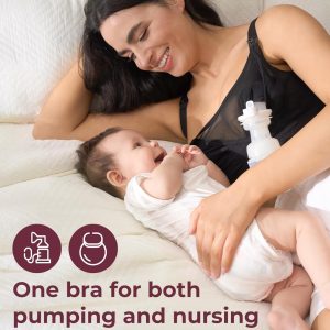 Momcozy Mesh Support Pumping Bra Hands Free Suitable for 36C-44G, Comfortable Plus Size Pumping and Nursing Bra in One