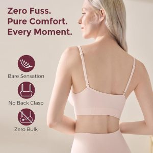 Momcozy Nursing Bras for Breastfeeding and Sleep, Seamless Soft & Stretchy Maternity Bra, V Neck Wireless Pregnancy Bralette
