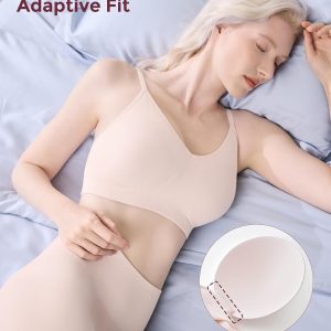 Momcozy Nursing Bras for Breastfeeding and Sleep, Seamless Soft & Stretchy Maternity Bra, V Neck Wireless Pregnancy Bralette