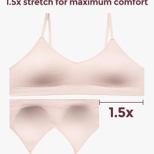 Momcozy Nursing Bras for Breastfeeding and Sleep, Seamless Soft & Stretchy Maternity Bra, V Neck Wireless Pregnancy Bralette