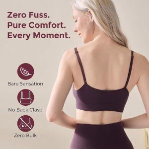 Momcozy Nursing Bras for Breastfeeding and Sleep, Seamless Soft & Stretchy Maternity Bra, V Neck Wireless Pregnancy Bralette